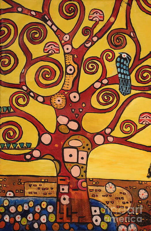 Klimt Poster featuring the painting Klimt Study Tree Of LIfe by Stefan Duncan