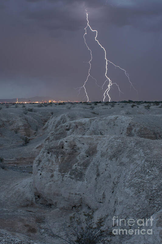 Lightning Poster featuring the photograph Las Vegas Strike 4 by Balanced Art