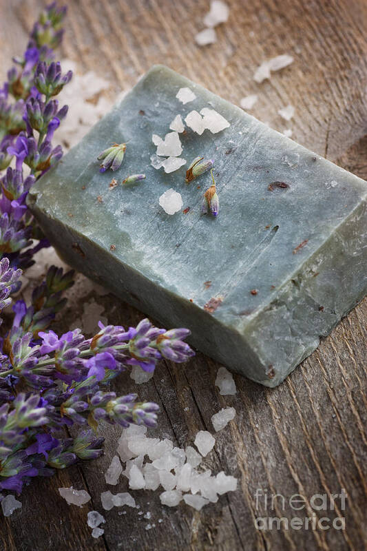 Lavender Poster featuring the photograph Lavender soap by Mythja Photography