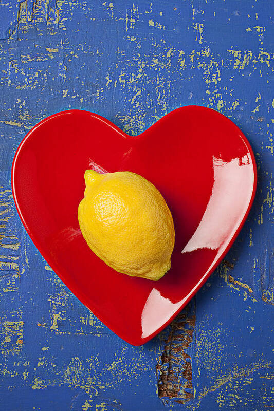 Yellow Lemon Poster featuring the photograph Lemon Heart by Garry Gay