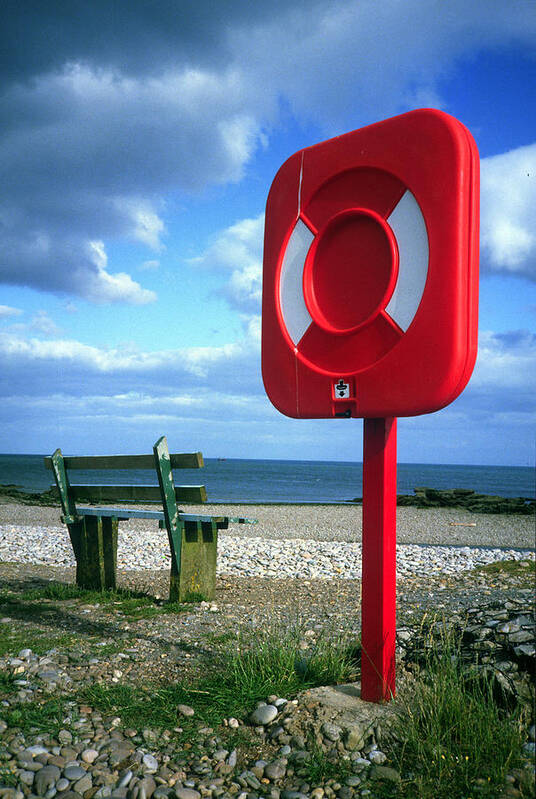 Lifebuoy Poster featuring the photograph Lifebouy at Budleigh Salterton by Gordon James