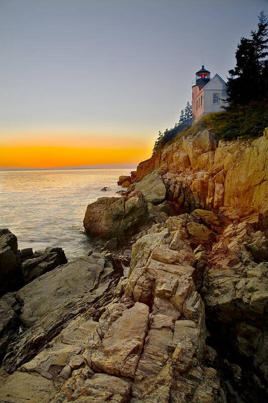 Bass Harbor Poster featuring the photograph Lighthouse by Hal Horwitz