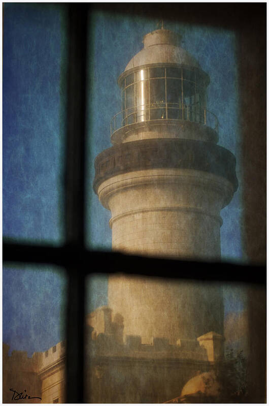 Lighthouse Poster featuring the photograph Lighthouse with Rice Paper Effect by Peggy Dietz