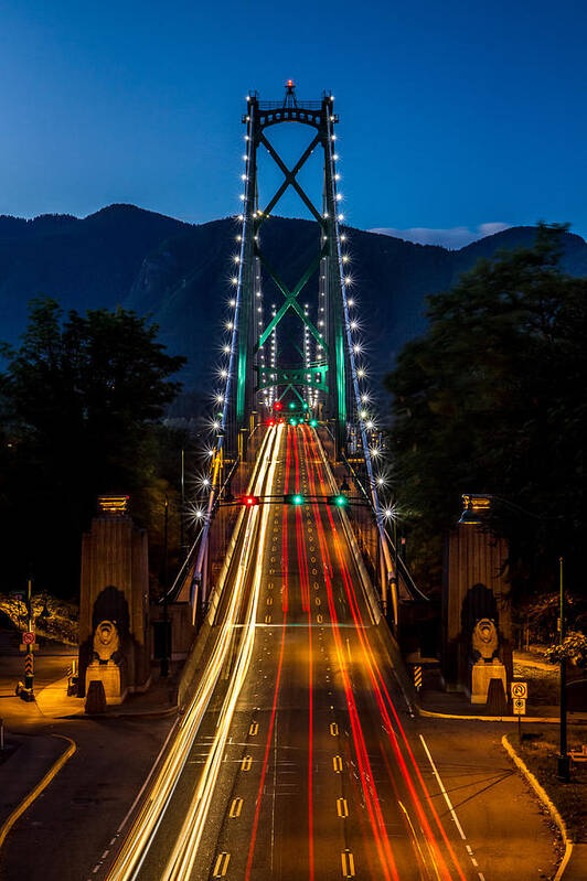 Lion's Gate Bridge Poster featuring the photograph Lion's Gate Bridge Vancouver B.C Canada by Pierre Leclerc Photography