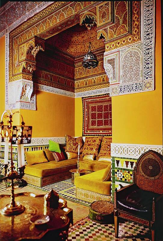 Architecture Poster featuring the photograph Living Room In The Getty Estate by Jacques Bachmann