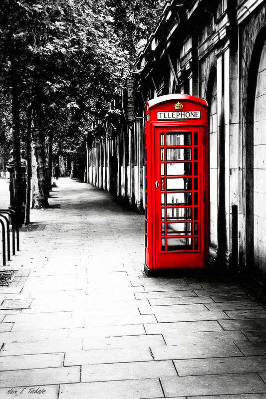 London Poster featuring the photograph London Calling - Red Telephone Box by Mark E Tisdale