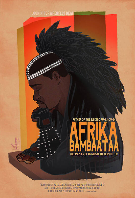 Afrika Bambaataa Poster featuring the digital art Looking for the perfect beat by Nelson Dedos Garcia
