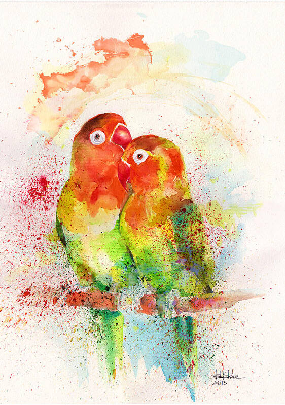 Painting Poster featuring the painting Love birds by Isabel Salvador