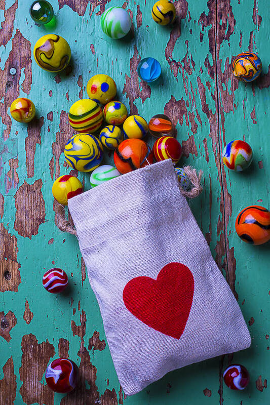 Bag Poster featuring the photograph Love Marbles by Garry Gay