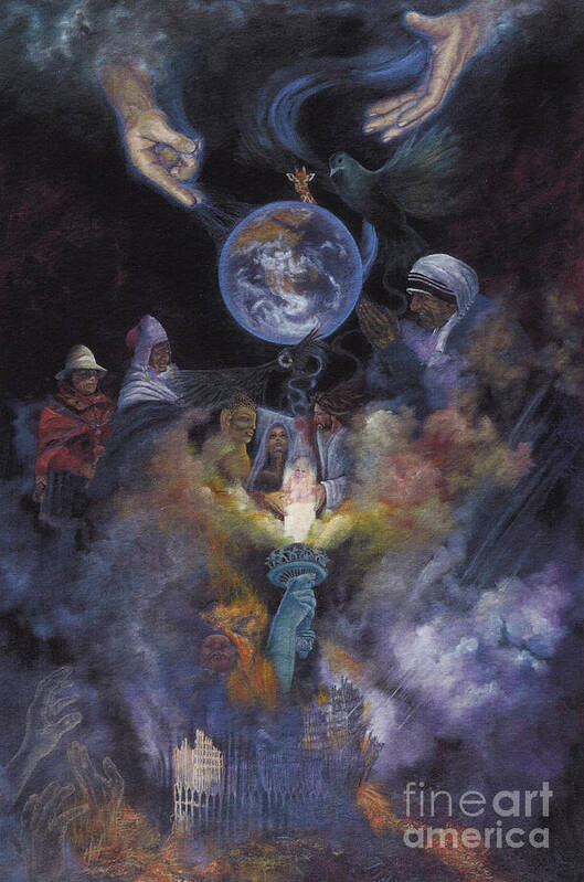 Conceptual Poster featuring the painting Ascension  by Jeanette French