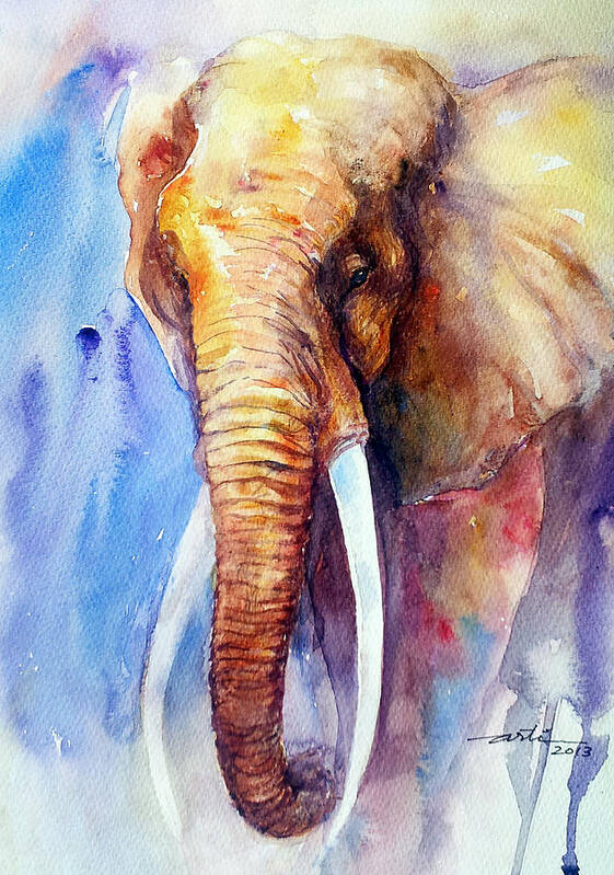 Watercolor Poster featuring the painting Majestic by Arti Chauhan
