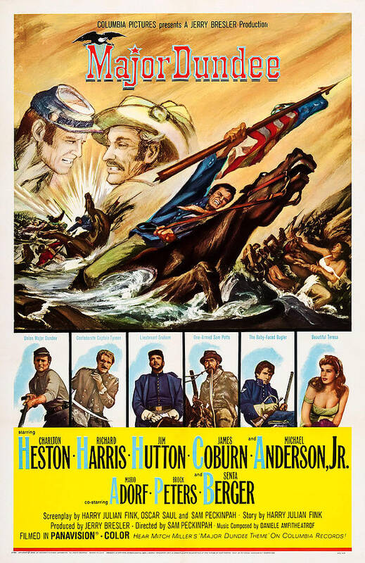 1960s Movies Poster featuring the photograph Major Dundee, Top From Left Charlton by Everett