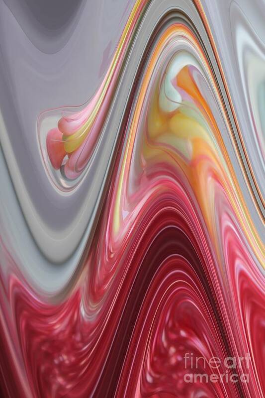 Abstract Poster featuring the digital art Marble by Alice Terrill