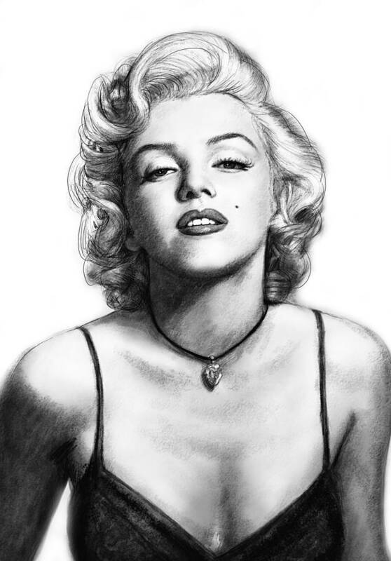 Marilyn Monroe Art Drawing Sketch Portrait Poster featuring the painting Marilyn monroe art drawing sketch portrait by Kim Wang