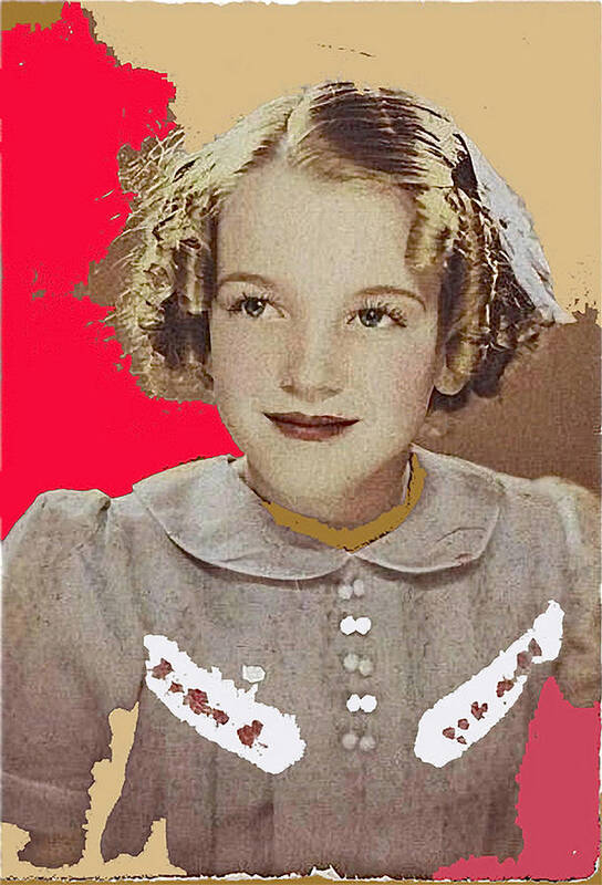 Marilyn Monroe As A Child Color Added Poster featuring the photograph Marilyn Monroe as a child c. 1936-2013 by David Lee Guss