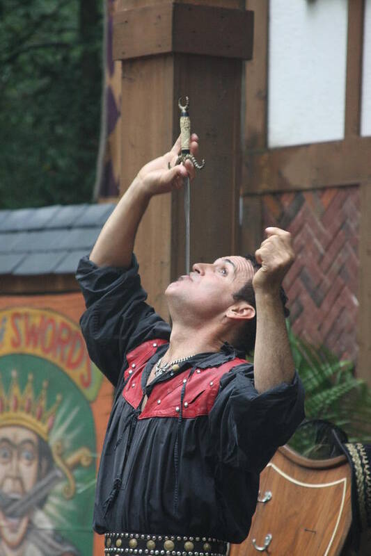 Maryland Poster featuring the photograph Maryland Renaissance Festival - Johnny Fox Sword Swallower - 121268 by DC Photographer