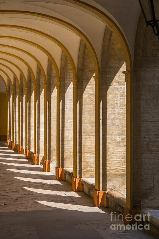 Abbey Poster featuring the photograph Medieval cloister in Cluny, France by Patricia Hofmeester