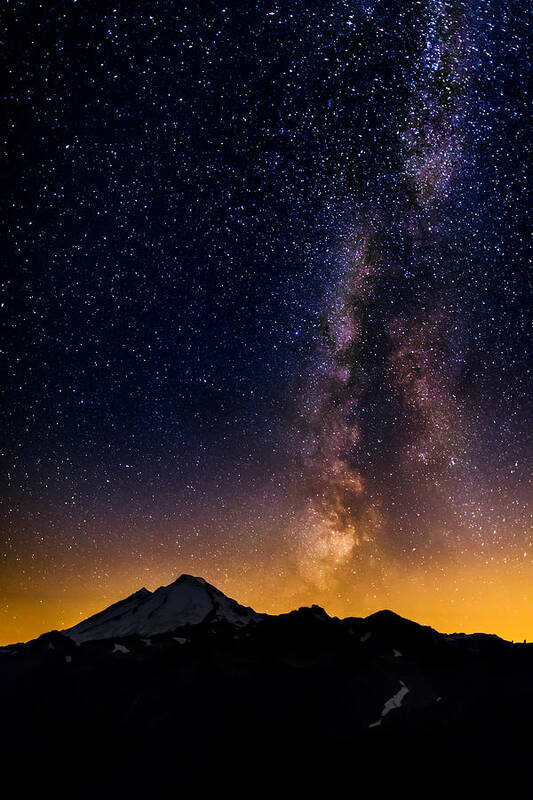 Milky Way Poster featuring the photograph Milky Way over Mount Baker by Alexis Birkill