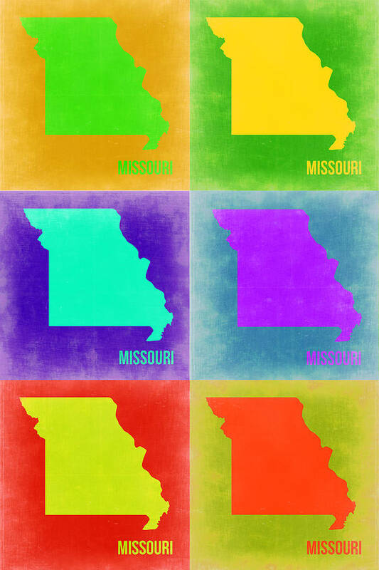 Missouri Map Poster featuring the painting Missouri Pop Art Map 2 by Naxart Studio