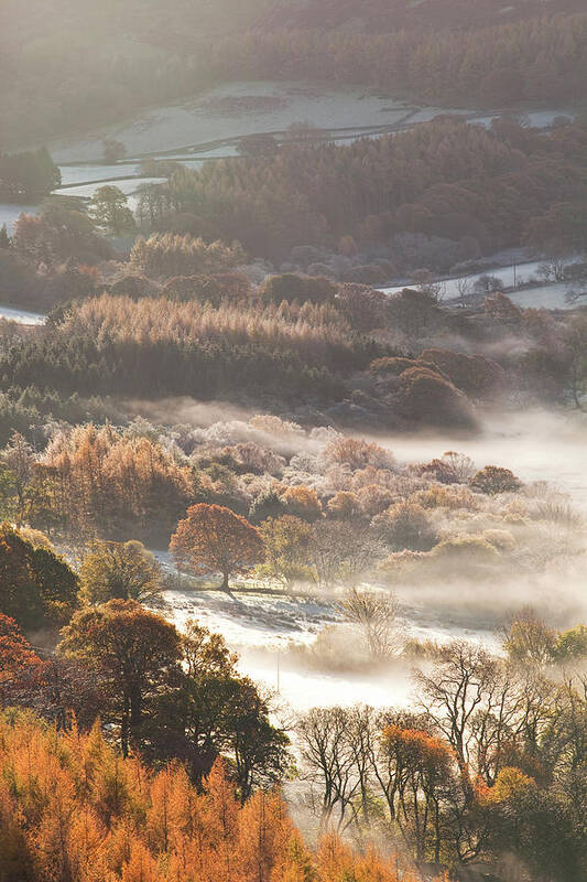 Scenics Poster featuring the photograph Mist Over The Loweswater Area Of The by Julian Elliott Photography