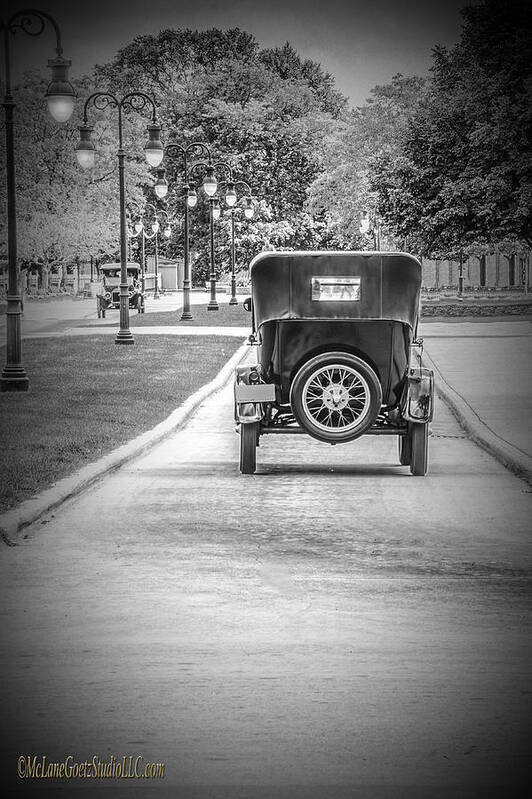 Ford Poster featuring the photograph Model T Ford Down the road by LeeAnn McLaneGoetz McLaneGoetzStudioLLCcom
