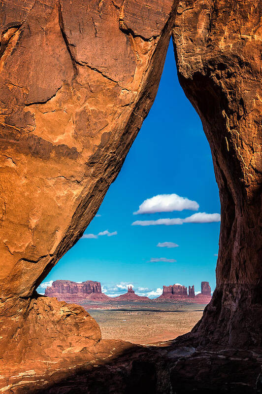 Arizona Poster featuring the photograph Monument Valley Through a Tear by Michael Ash