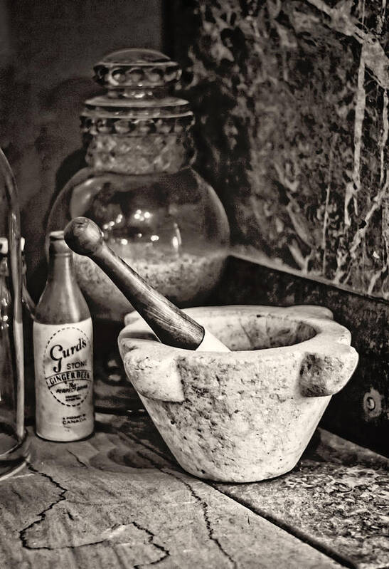 Pharmacy Poster featuring the photograph Mortar and Pestle by Heather Applegate