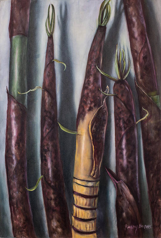 Bamboo Poster featuring the painting Moso Bamboo by Rand Burns