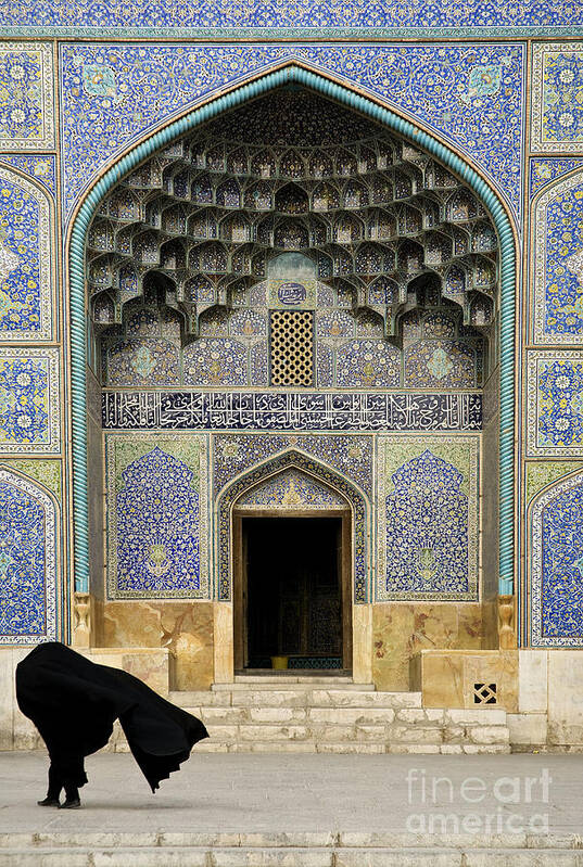 Esfahan Poster featuring the photograph Mosque Door In Isfahan Esfahan Iran by JM Travel Photography