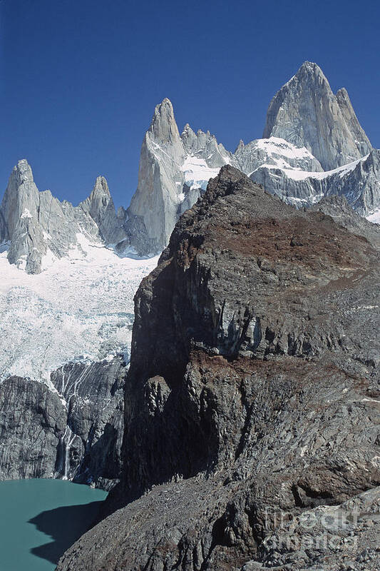 Prott Poster featuring the photograph Mount Fitzroy Patagonia by Rudi Prott