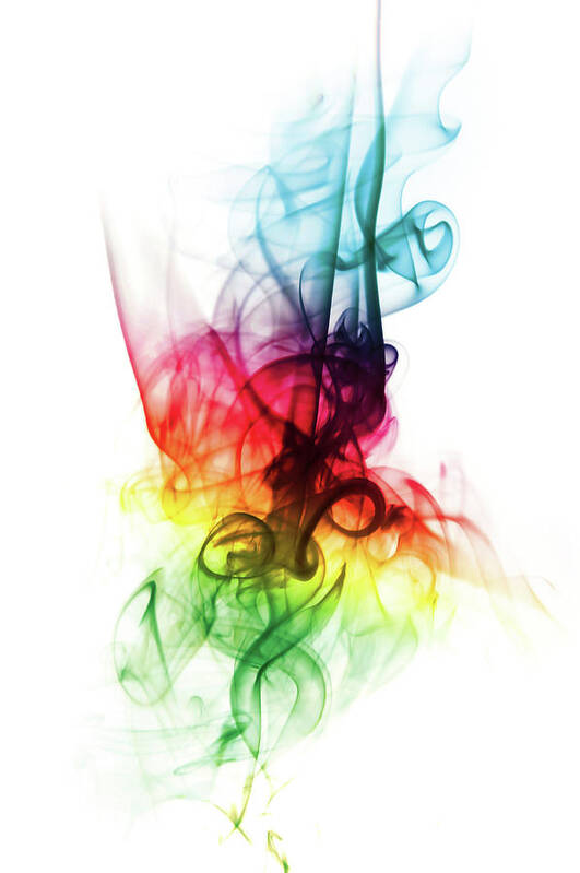 Curve Poster featuring the photograph Multicolored Smoke by Gm Stock Films