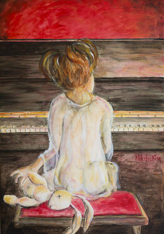 Piano Poster featuring the painting Music Inspired by Nik Helbig