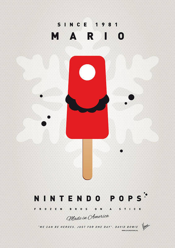 1 Up Poster featuring the digital art My NINTENDO ICE POP - Mario by Chungkong Art