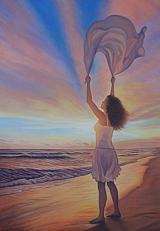 Realistic Poster featuring the painting My Spirit Takes Flight by Holly Kallie