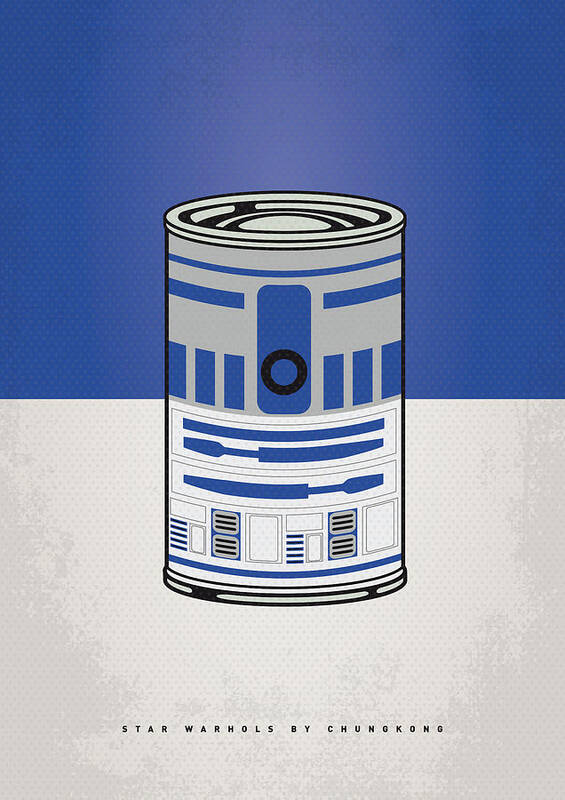 Star Poster featuring the digital art My Star Warhols R2d2 Minimal Can Poster by Chungkong Art