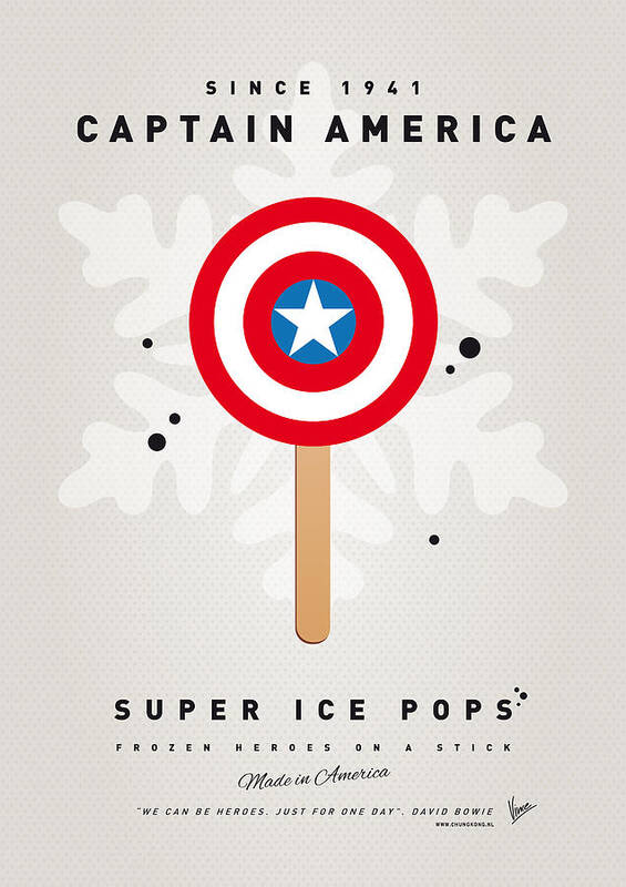 Superheroes Poster featuring the digital art My SUPERHERO ICE POP - Captain America by Chungkong Art