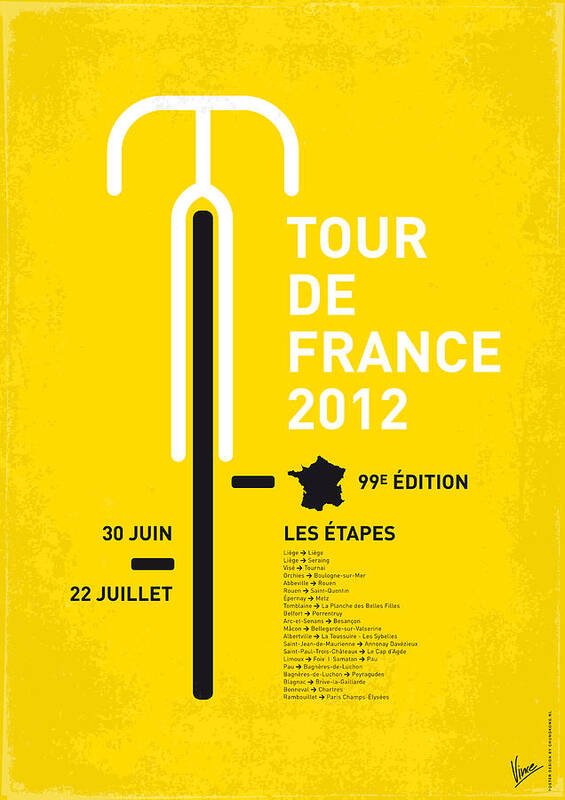 Tour Poster featuring the digital art My Tour De France Minimal Poster 2012 Oud by Chungkong Art