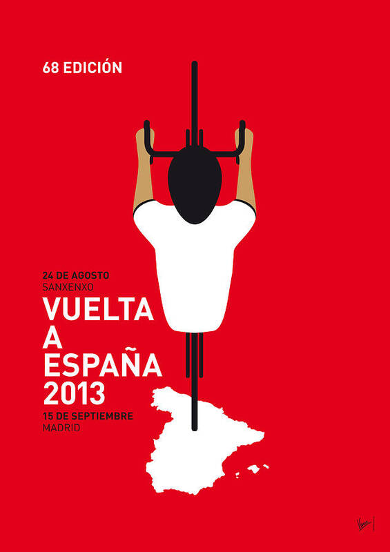 2013 Poster featuring the digital art My Vuelta A Espana Minimal Poster - 2013 by Chungkong Art