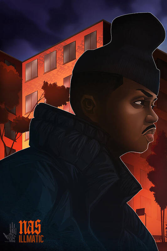 Hip Hop Poster featuring the digital art NAS Illmatic by Nelson Dedos Garcia