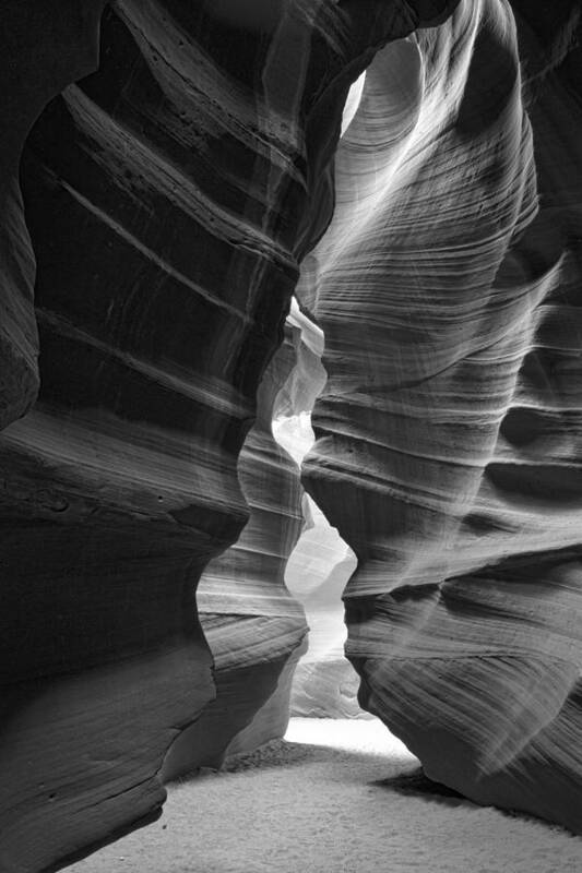 Antelope Canyon Poster featuring the photograph Antelope Canyon Black and White by Jonathan Davison