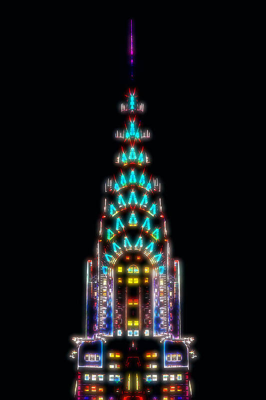 New York City Poster featuring the digital art Neon Spires by Az Jackson