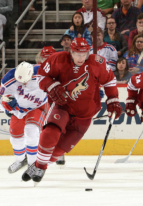 National Hockey League Poster featuring the photograph New York Rangers V Arizona Coyotes by Norm Hall