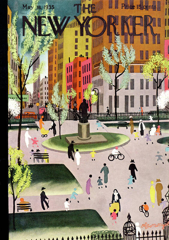 Park Poster featuring the painting New Yorker May 18, 1935 by Adolph K Kronengold