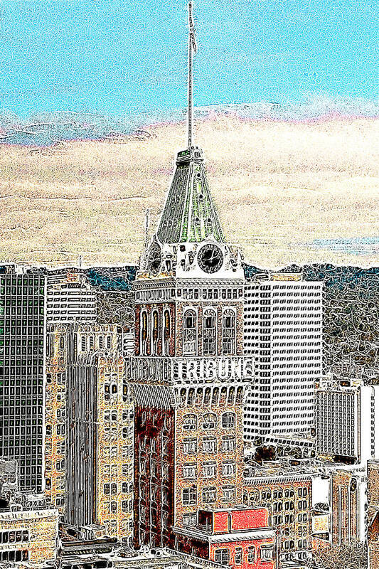 Wingsdomain Poster featuring the photograph Oakland Tribune Building Oakland California 20130426 by Wingsdomain Art and Photography