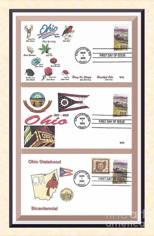 Ohio Poster featuring the photograph Ohio Bicentennial First Day Covers by Charles Robinson