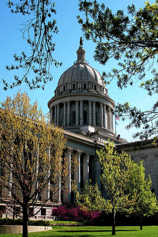 Oklahoma Poster featuring the photograph Oklahoma City Capitol in the spring by Toni Hopper