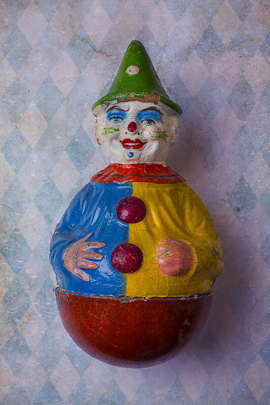 Clown Poster featuring the photograph Old Clown Toy by Garry Gay