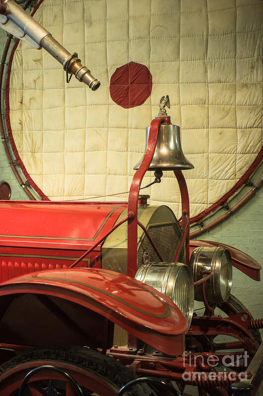 Fire Poster featuring the photograph Old Fire Truck Engine Safety Net by Imagery by Charly