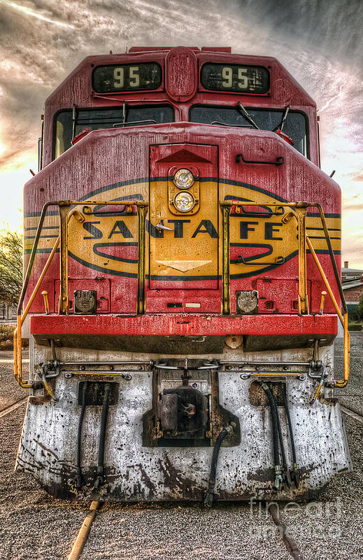 Old Poster featuring the photograph Old Santa Fe Engine by Eddie Yerkish