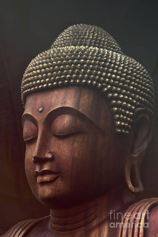 Buddha Poster featuring the photograph Om mani padme hum - buddha by Sharon Mau